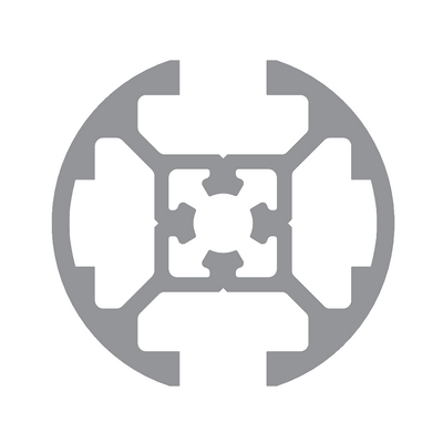 10-40R2-0-48IN ALUMINUM PROFILE 40MM ROUND<br>2-SLOT, CUT TO LENGTH OF 48 INCHES